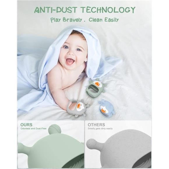 【3 Packs】 Teething Toys for Babies 0-6 Months, Never Drop Silicone Baby Teether, - Picture 2 of 6